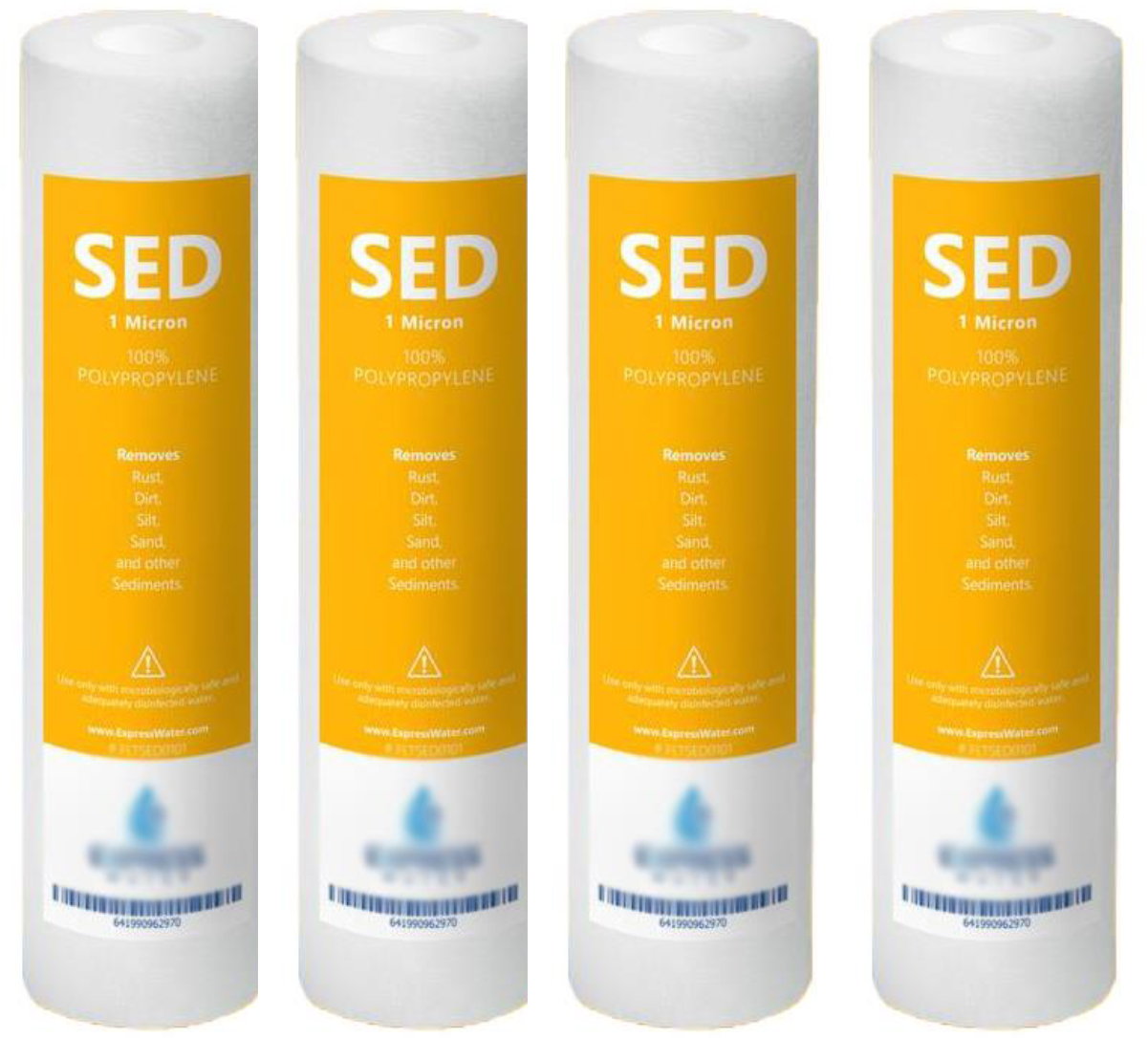 Set of 4 Sediment Filters (10-inch, 1 micron)