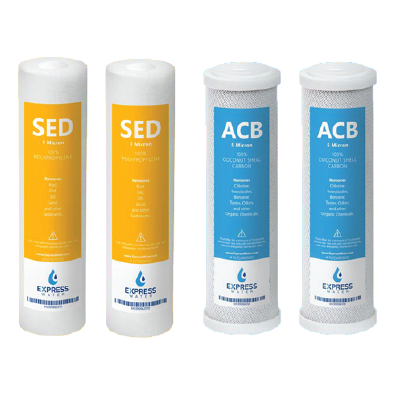 Pack of 2 Sediment and 2 Activated Carbon Block Filters (10-inch) image 0